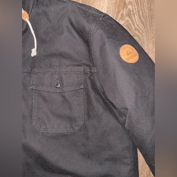 Quiksilver Mens Hooded Parka Jacket with Sherpa Fur Hood - Charcoal - Picture 6 of 7